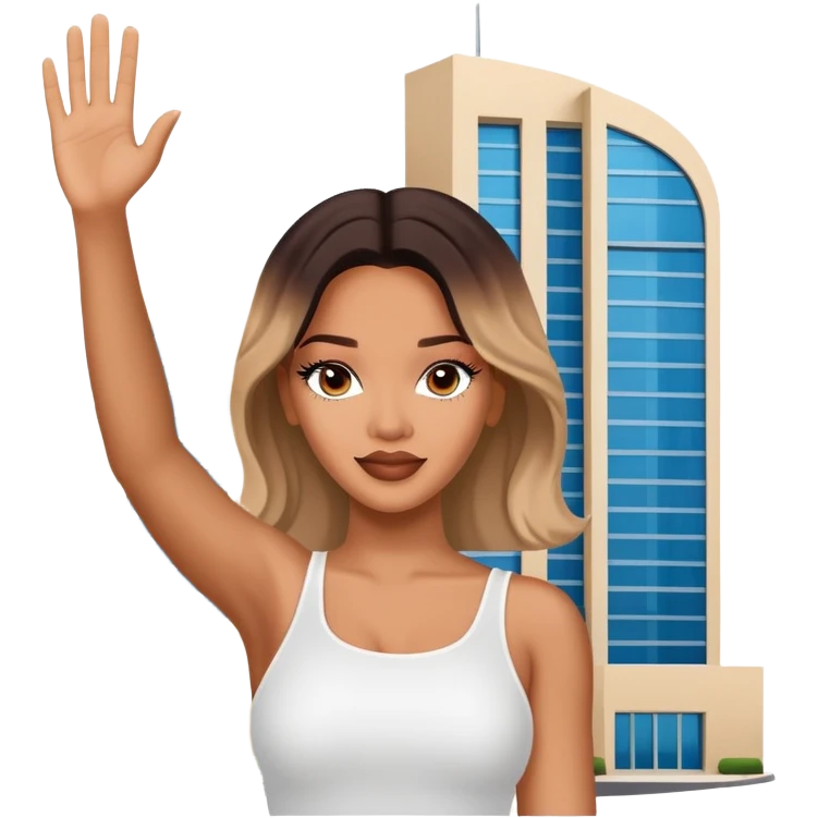 rhianna saying hello dubai on the building in dubai meme emoji