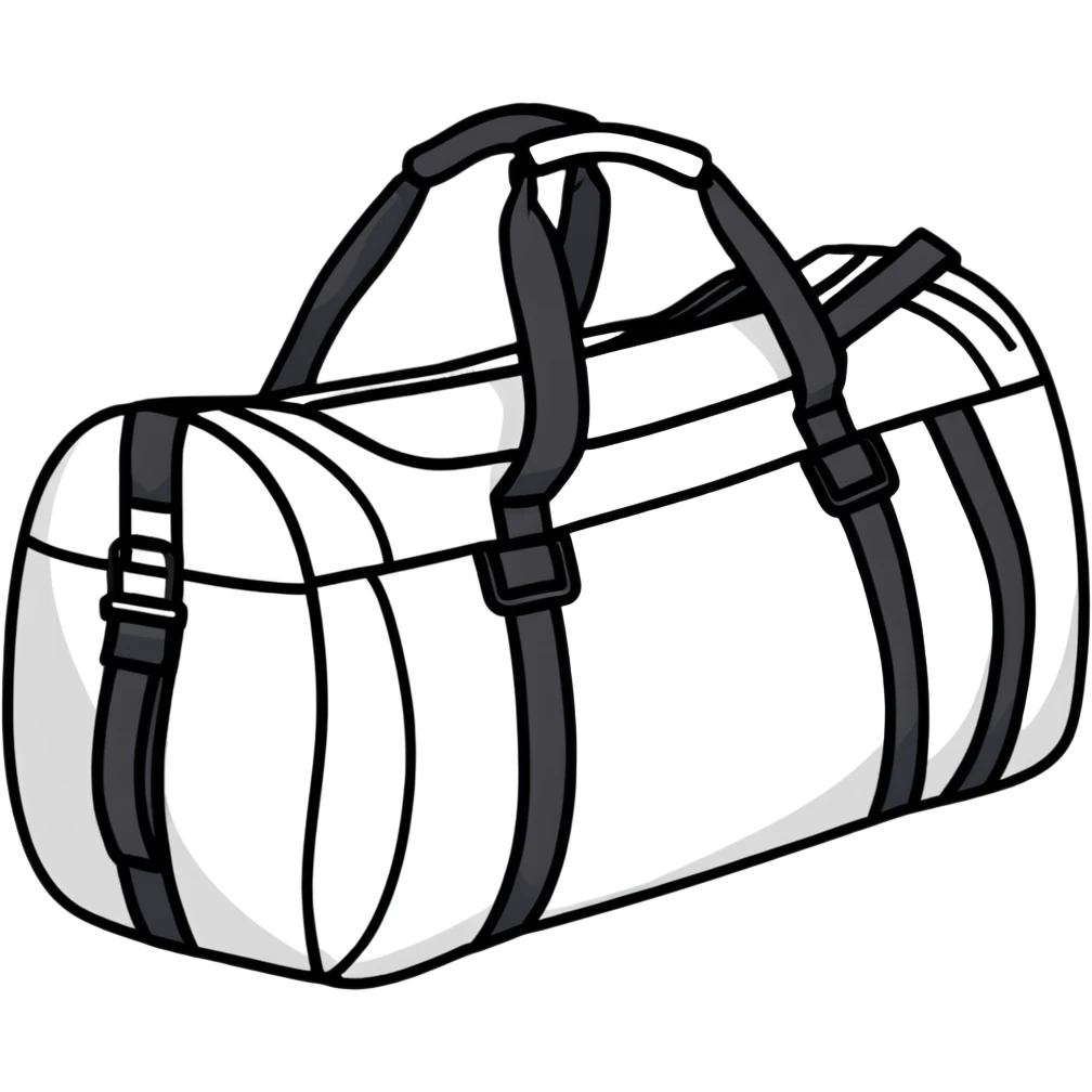 all black duffle bag with black strap emoji