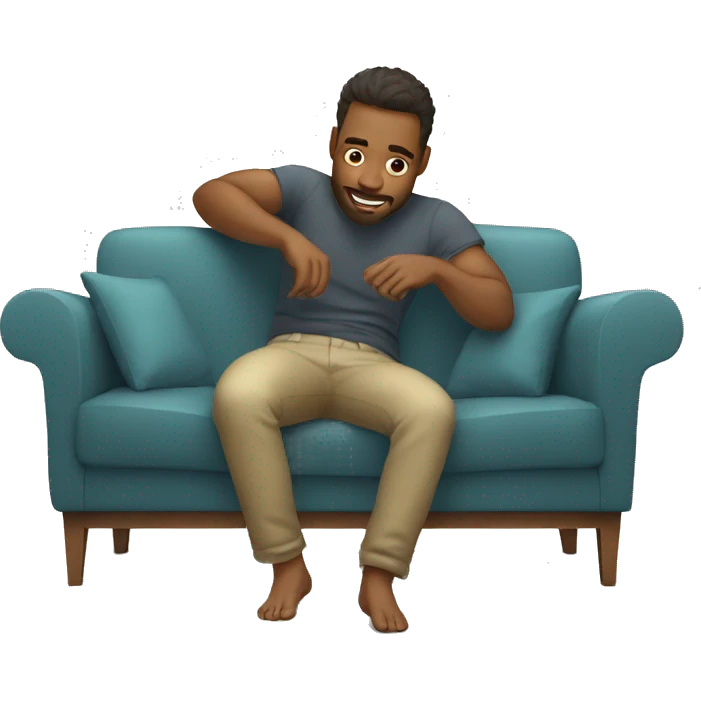 man chill in sofa emoji