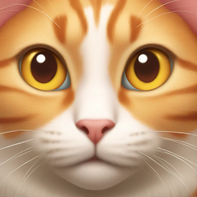 orange cat with heart eyes and hearts around it emoji