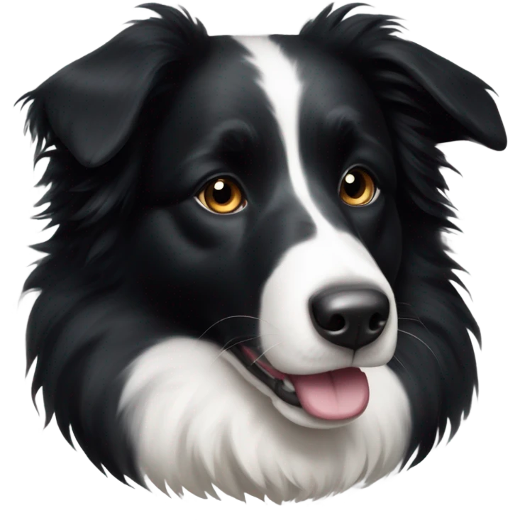 Black and white border collie emoji