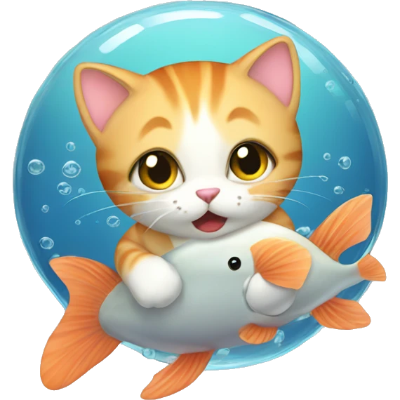 Kitty loves fish emoji