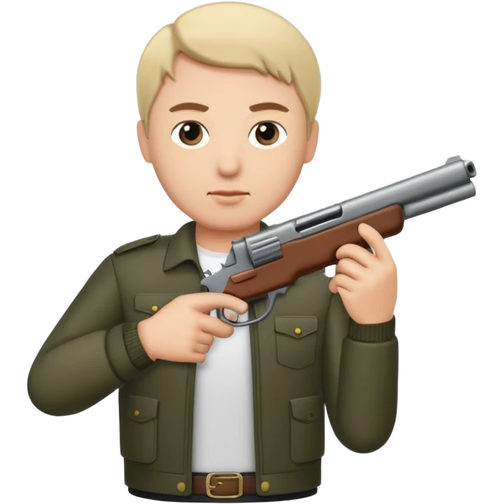 My bitmoji with a gun emoji