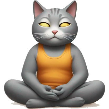 the cat is meditating emoji