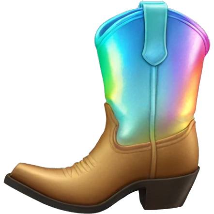 Iridescent cowboy boots emoji