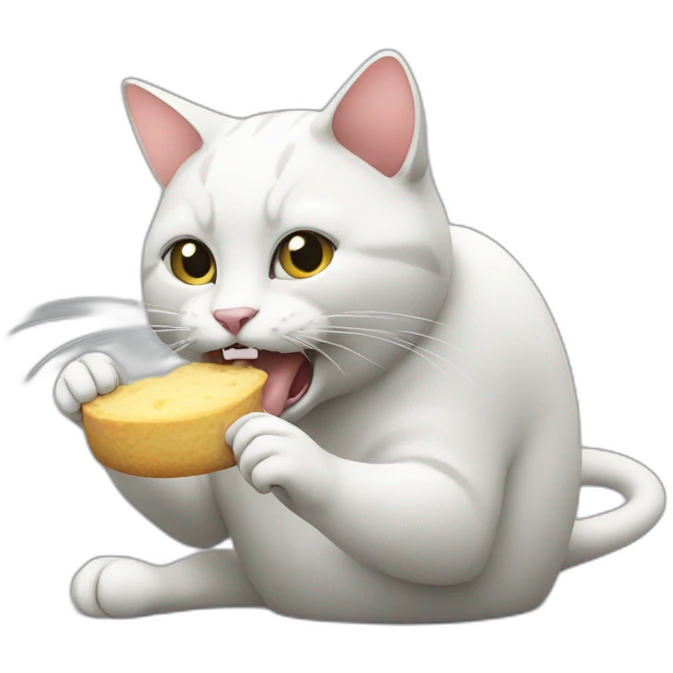 cat eating rat emoji