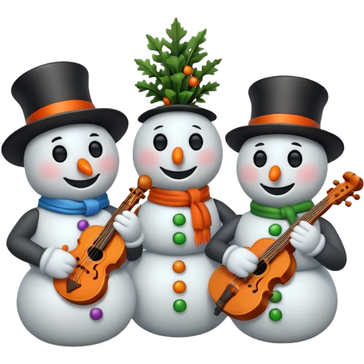 Snowmen with Musical Instruments emoji