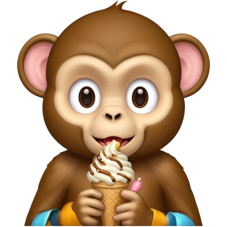 monkey with ice cream  emoji