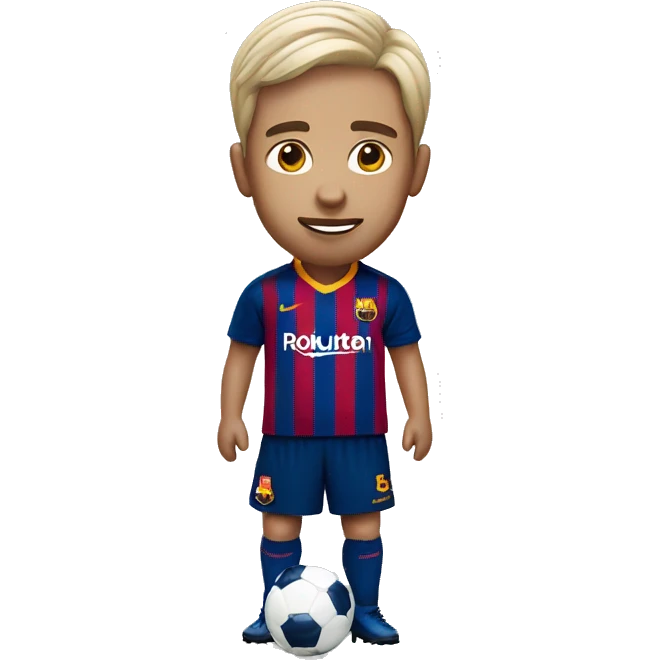 Football white player with 2024 barça kit emoji