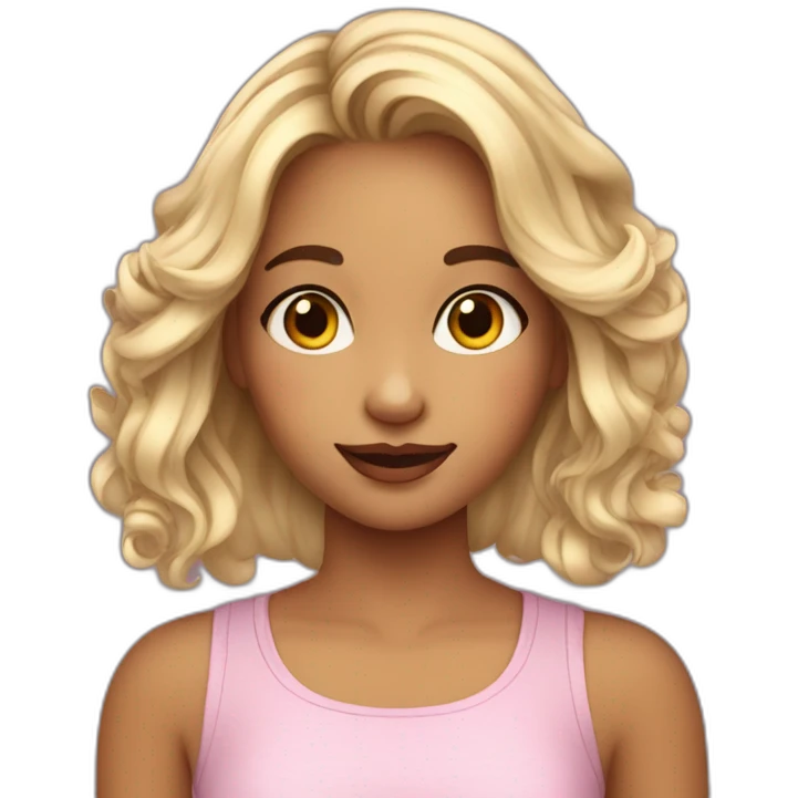 Cute girl  Haaren beim Schminken emoji