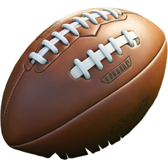 Cinematic Realistic image of an AFL ball resting on a lush, grassy field, showcasing weathered leather textures and intricate markings, bathed in soft, natural lighting that emphasizes its iconic role in the game emoji