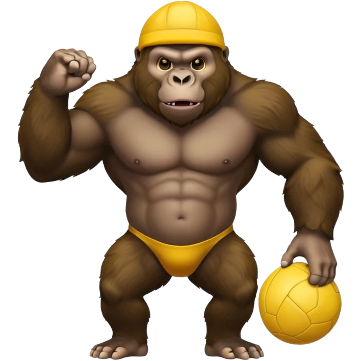 Gorilla with yellow kickball emoji