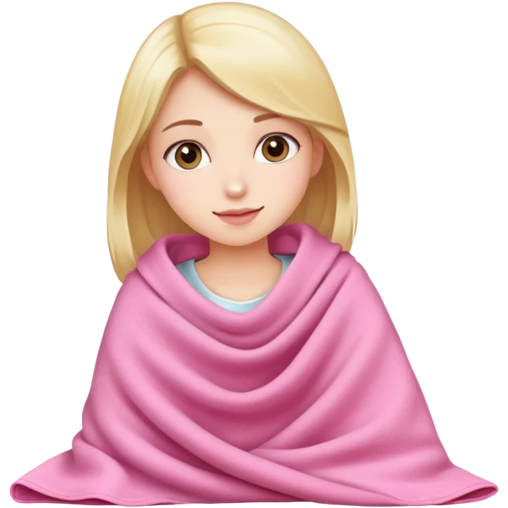 Girl selling pink blanket  emoji