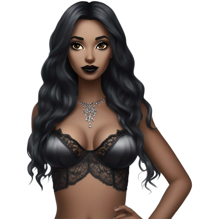 Hyper Realistic Goth victoria secret model emoji
