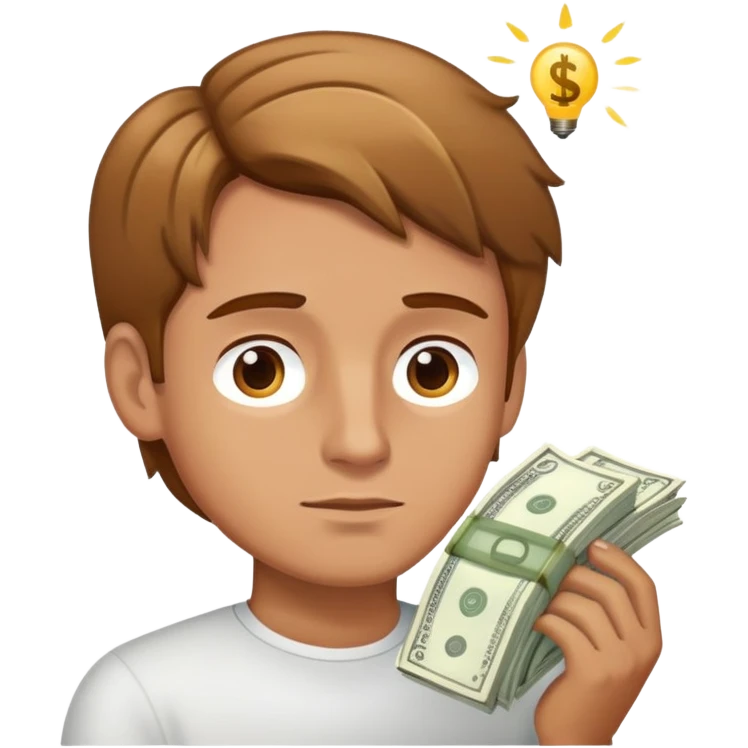 Light brown hair man dreaming about money  emoji