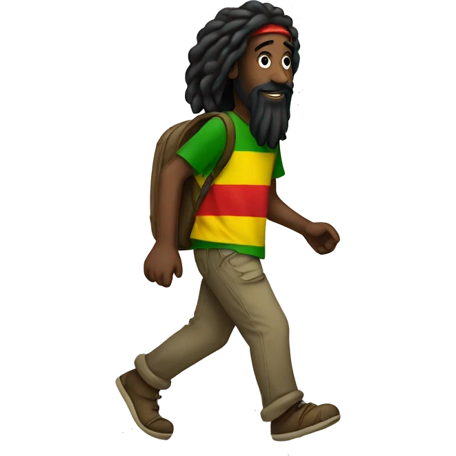 A black rastaman walking emoji