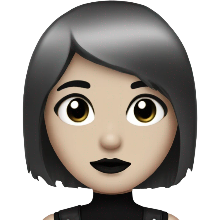 Emo goth girl w dark makeup  emoji