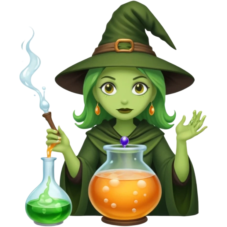 green witch cooking potion emoji