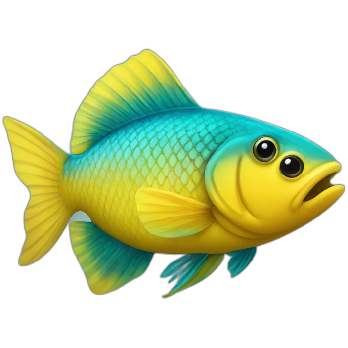 Fish in yellow coat emoji
