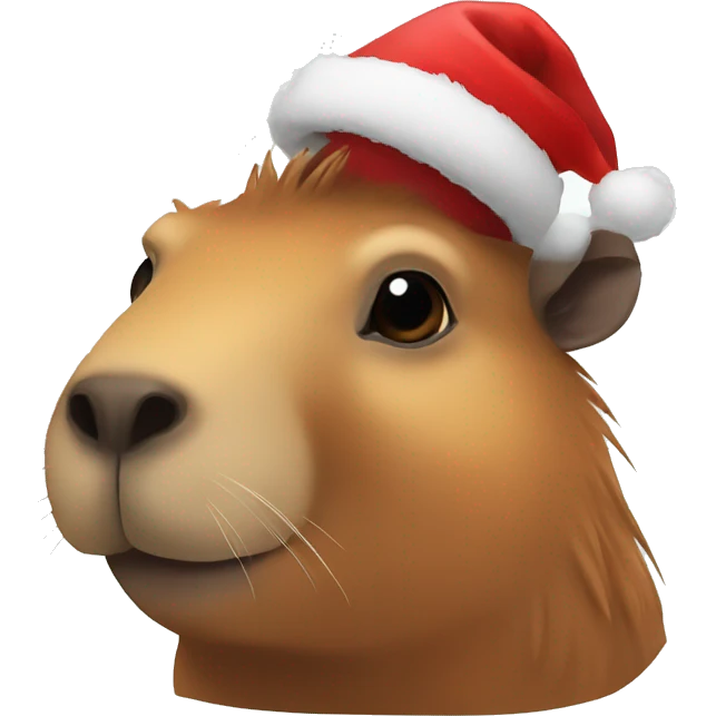 Capibara with a chrismas hat emoji