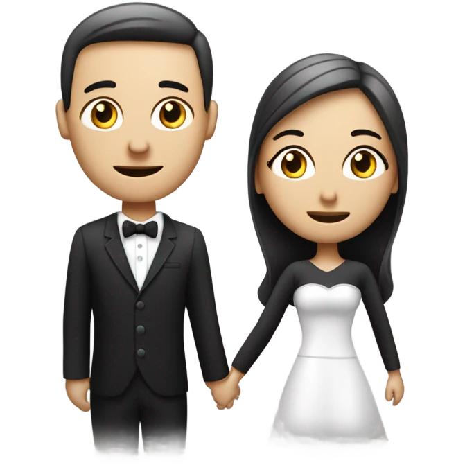 Pareja de esposos blanco y negro  emoji