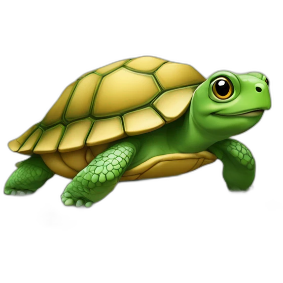 Tortue avec une grenouille sur son dos emoji