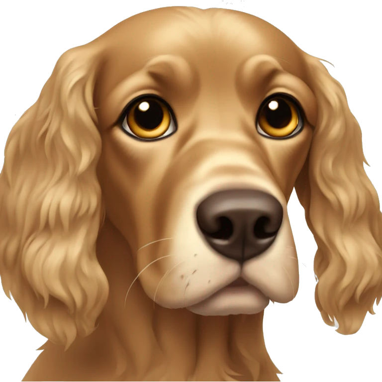golden spaniel with brown eyes emoji