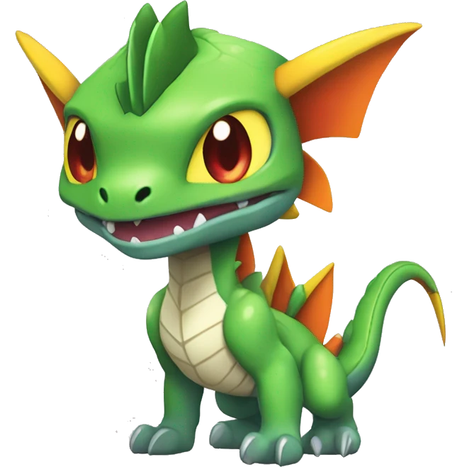 Colorful Edgy Chibi-Greymon-Flygon-Velociraptor-Pokémon emoji