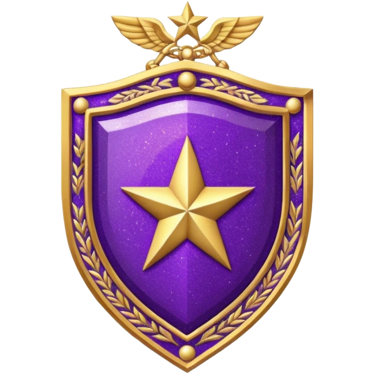 Purple Glitter military medal shield emoji
