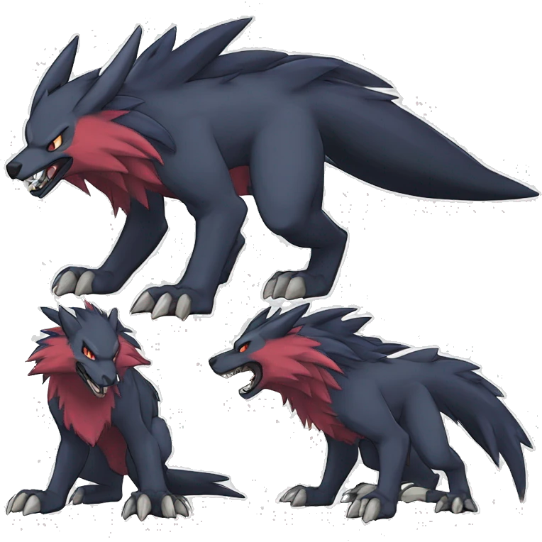  Nargacuga-Zoroark-Lombax-Sergal-Vernid-Fakemon full body emoji