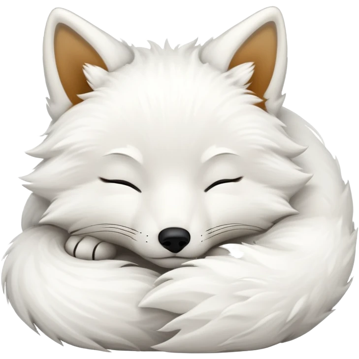 Sleeping white fox emoji