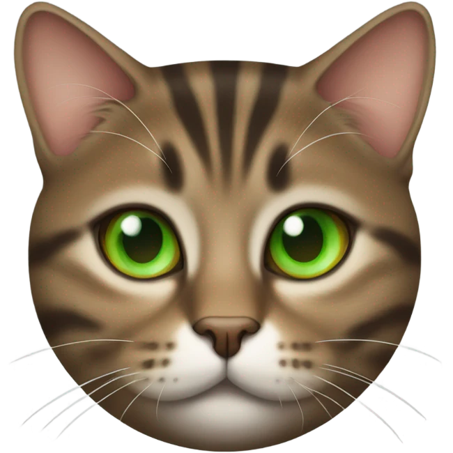 fat brown tabby cat with green eyes emoji