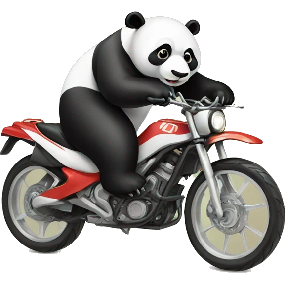 panda riding on bike  emoji