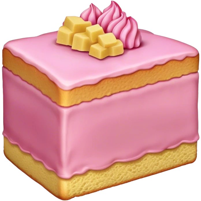 slice of sponge cake, with pink emoji