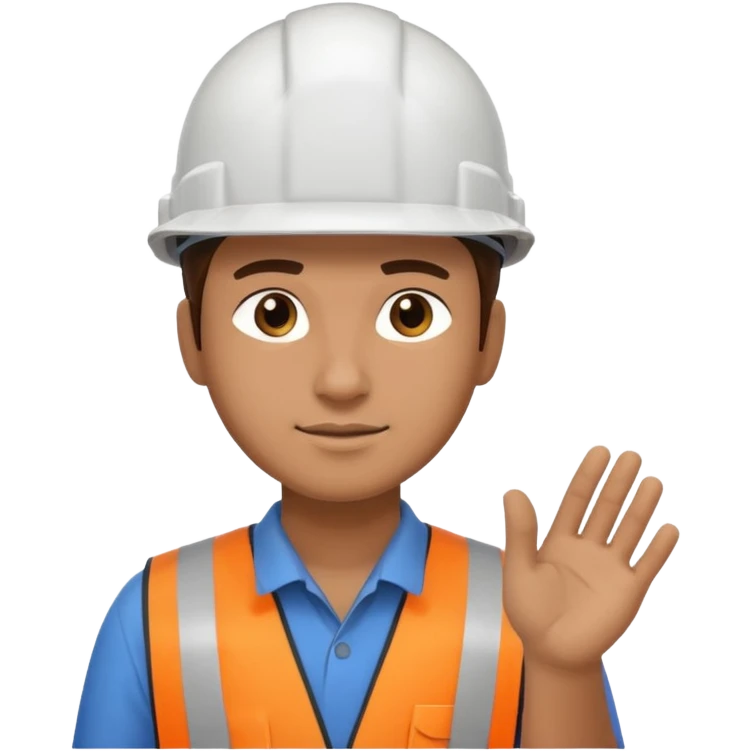 left hand side view engineer wearing a hard hat  emoji