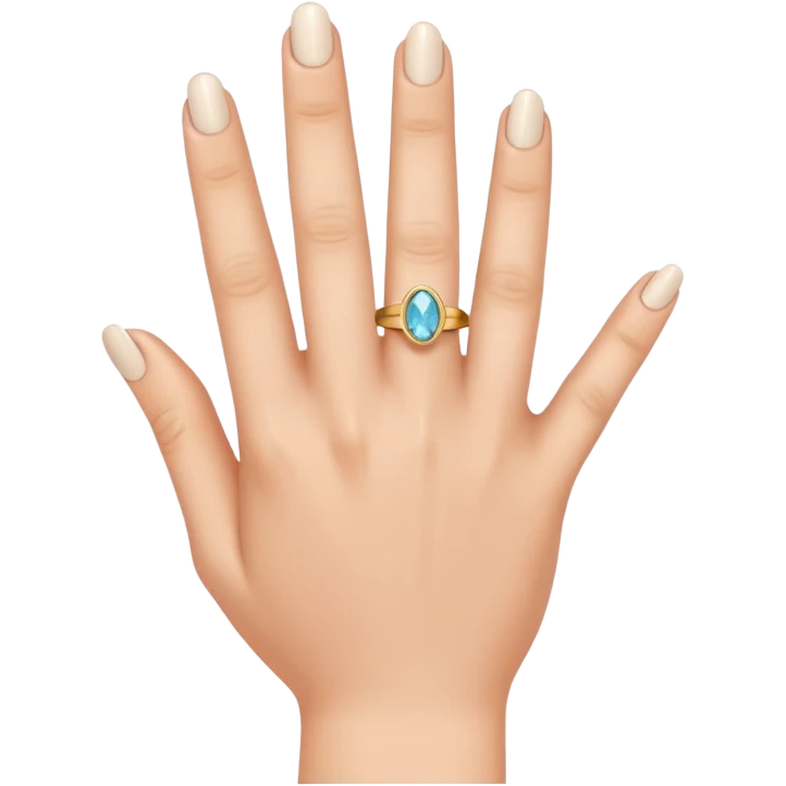 A woman's finger with a ring on the fourth finger emoji
