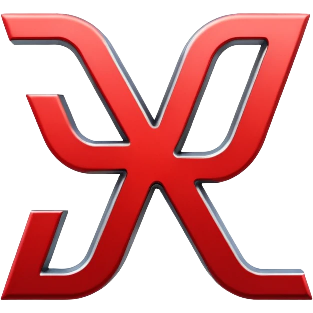 Red chain link logo in the shape of the letter K emoji