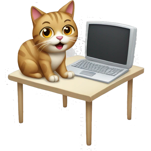 cat at the computer emoji