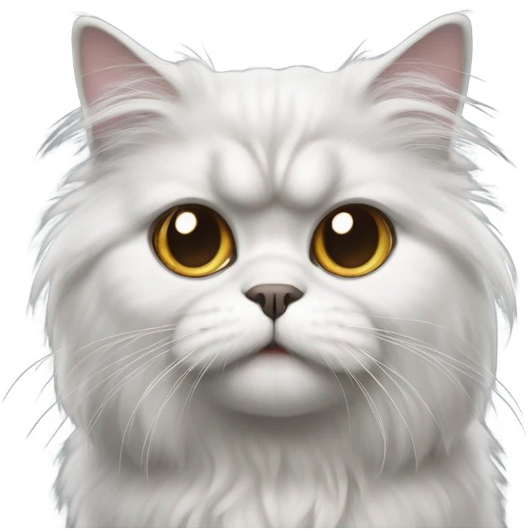 White and gray Persian cat emoji