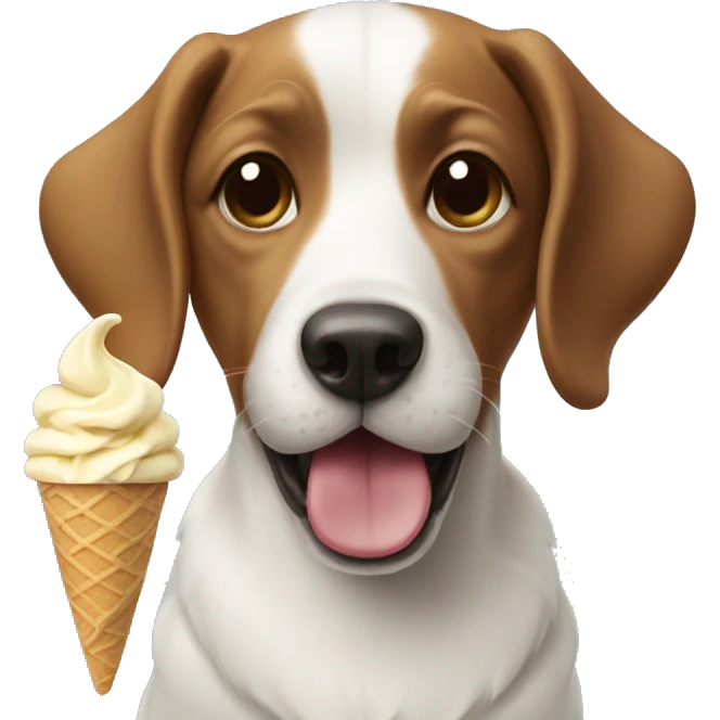 dog eating ice cream emoji