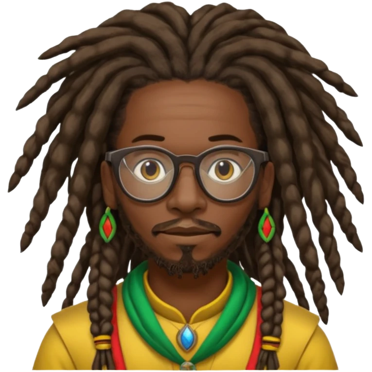 African Tanzanian rastafari warrior with glasses emoji