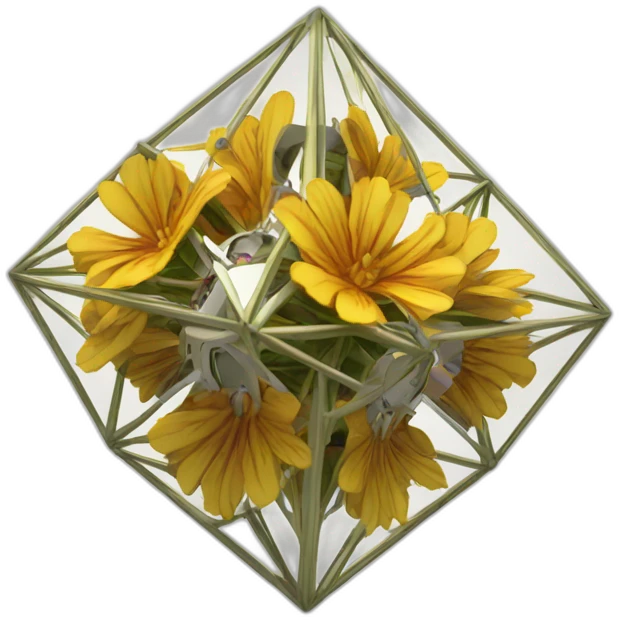 mechanical flower In the Digital octahedron emoji