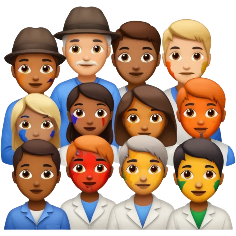Painters with Paint Stained Faces emoji