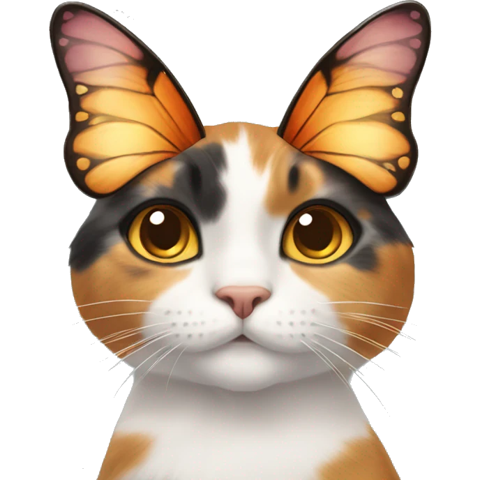 Calico cat with butterfly  emoji