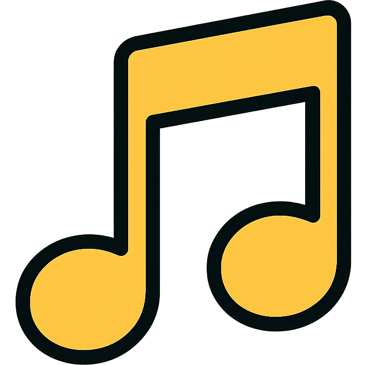 music icon in gold and black, modern Instagram look emoji