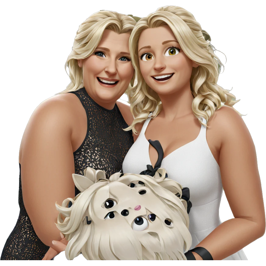 blonde girls in white dresses emoji