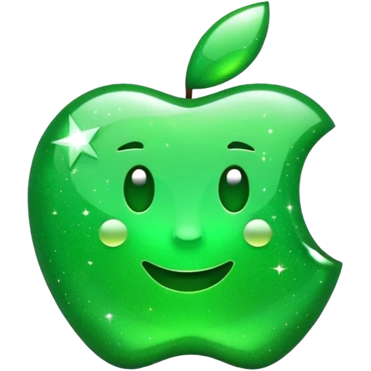 Add a sparkle effect to the green yuan sign emoji, apple emoji style, no text, just the symbol. emoji