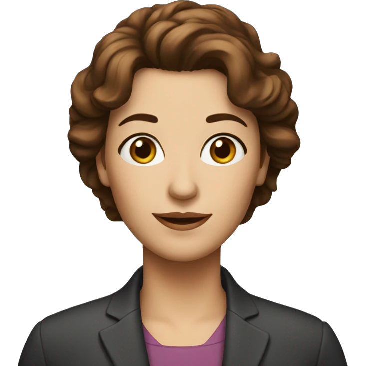 middle aged woman with brown hair and brown eyes emoji