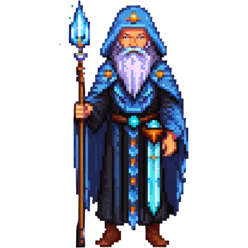 wise elder with galaxy beard and cosmic staff emoji