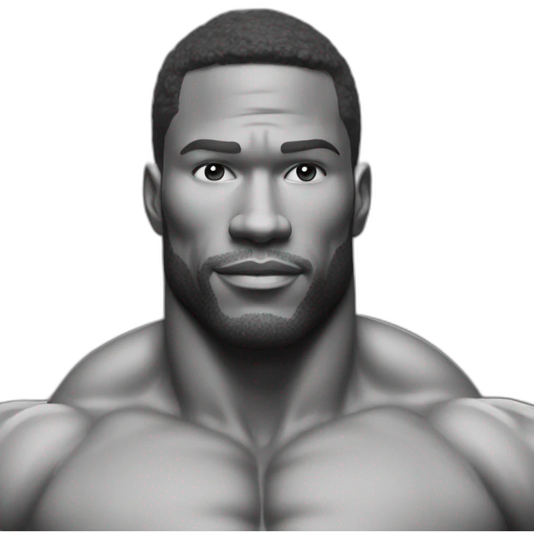 Giga Chad black and white musculation meme emoji